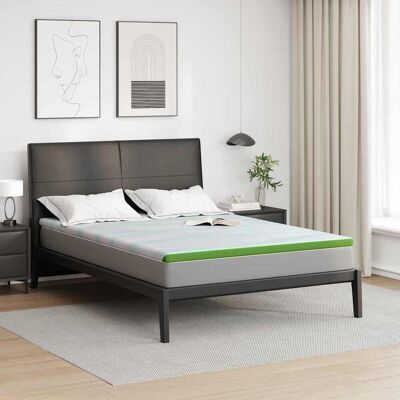 vidaXL Matratzenauflage Weiß und Grün 140 x 200 cm Jacquard Stoff vidaXL Matratzenauflage Weiß und Grün 140 x 200 cm Jacquard Stoff