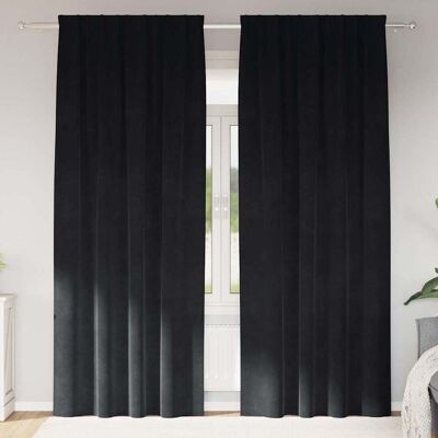 vidaXL Schwarze Polyester Vorhänge 140 x 260 cm - Vorhang vidaXL Schwarze Polyester Vorhänge 140 x 260 cm - Vorhang