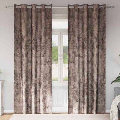 vidaXL Samtvorhänge mit Vorhängen 2 pcs Cappuccino 260 x 140 cm Samt vidaXL Samtvorhänge mit Vorhängen 2 pcs Cappuccino 260 x 140 cm Samt