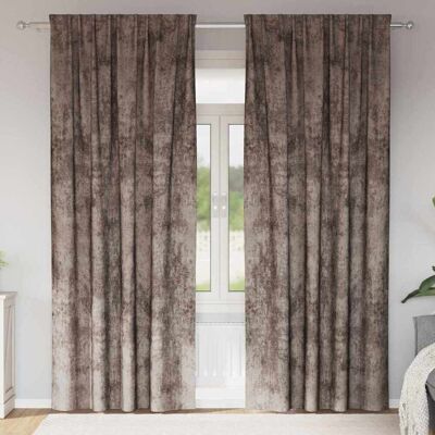 vidaXL Samtvorhänge mit Vorhängen 2 pcs Cappuccino 260 x 140 cm Samt vidaXL Samtvorhänge mit Vorhängen 2 pcs Cappuccino 260 x 140 cm Samt
