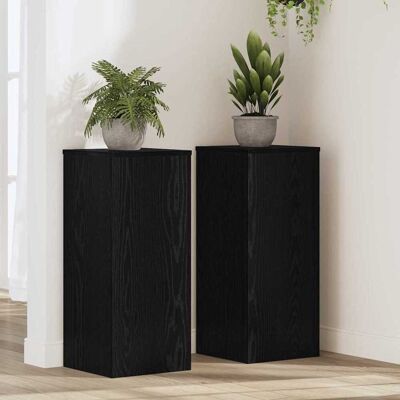 vidaXL Pflanzenständer 2 pcs Schwarz Eichen-Optik 30 x 30 x 70 cm vidaXL Pflanzenständer 2 pcs Schwarz Eichen-Optik 30 x 30 x 70 cm