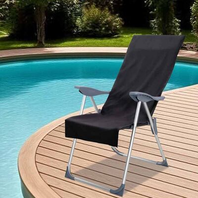vidaXL Außenstuhl Handtücher 2 pcs Schwarz 130 x 60 cm vidaXL Außenstuhl Handtücher 2 pcs Schwarz 130 x 60 cm