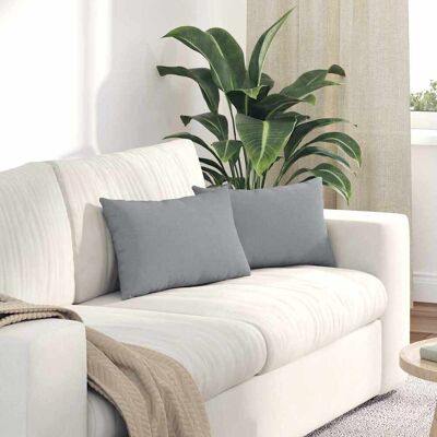 vidaXL Sofakissen 2 pcs Hellgrau 50 x 30 cm Stoff vidaXL Sofakissen 2 pcs Hellgrau 50 x 30 cm Stoff