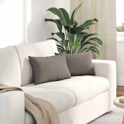 vidaXL Sofakissen 2 pcs Taupe 50 x 30 cm Stoff vidaXL Sofakissen 2 pcs Taupe 50 x 30 cm Stoff