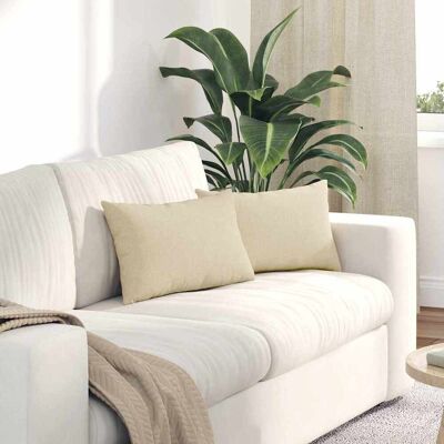 vidaXL Sofakissen 2 pcs Creme 50 x 30 cm Stoff vidaXL Sofakissen 2 pcs Creme 50 x 30 cm Stoff