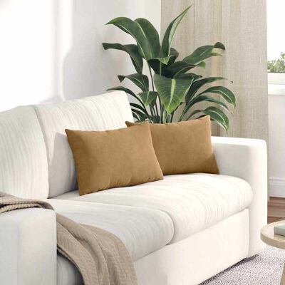 vidaXL Sofakissen 2 pcs Braun 50 x 30 cm Cordstoff vidaXL Sofakissen 2 pcs Braun 50 x 30 cm Cordstoff
