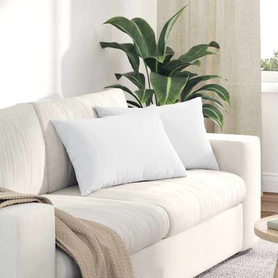 vidaXL Sofakissen 2 pcs Stoff Weiß 60 x 40 cm vidaXL Sofakissen 2 pcs Stoff Weiß 60 x 40 cm