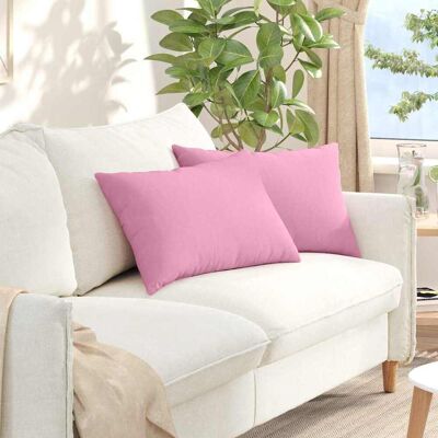 vidaXL Sofakissen 2 pcs Rosa 60 x 40 cm Stoff vidaXL Sofakissen 2 pcs Rosa 60 x 40 cm Stoff