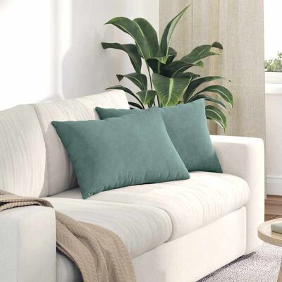 vidaXL Sofakissen 2 pcs Meergrün 60 x 40 cm Cordstoff vidaXL Sofakissen 2 pcs Meergrün 60 x 40 cm Cordstoff