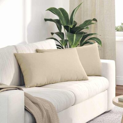 vidaXL Sofakissen 2 pcs Creme 80 x 40 cm Stoff vidaXL Sofakissen 2 pcs Creme 80 x 40 cm Stoff