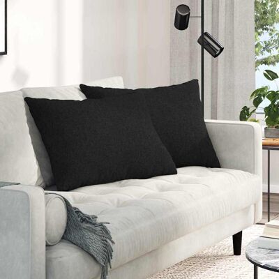 vidaXL Sofakissen 2 pcs Schwarz 70 x 50 cm Stoff vidaXL Sofakissen 2 pcs Schwarz 70 x 50 cm Stoff