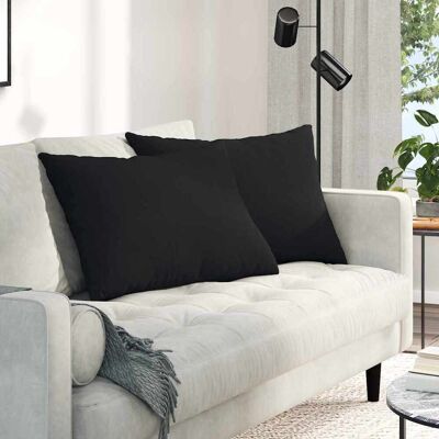vidaXL Sofakissen 2 pcs Schwarz 70 x 50 cm Stoff vidaXL Sofakissen 2 pcs Schwarz 70 x 50 cm Stoff