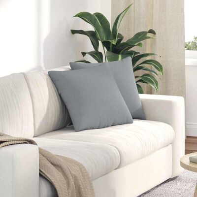 vidaXL Sofakissen 2 pcs Hellgrau 45 x 45 cm Stoff vidaXL Sofakissen 2 pcs Hellgrau 45 x 45 cm Stoff