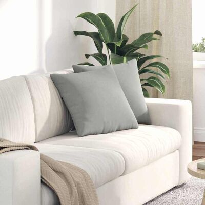 vidaXL Sofakissen 2 pcs Hellgrau 45 x 45 cm Stoff vidaXL Sofakissen 2 pcs Hellgrau 45 x 45 cm Stoff