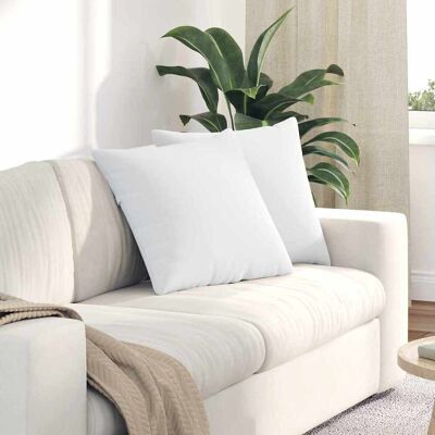 vidaXL Sofakissen 2 pcs Stoff Weiß 50 x 50 cm vidaXL Sofakissen 2 pcs Stoff Weiß 50 x 50 cm