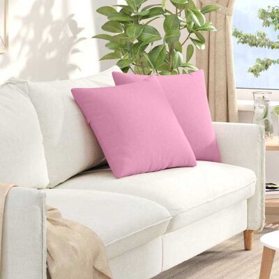 vidaXL Sofakissen 2 pcs Rosa 50 x 50 cm Stoff vidaXL Sofakissen 2 pcs Rosa 50 x 50 cm Stoff