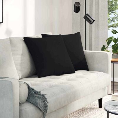 vidaXL Sofakissen 2 pcs Schwarz 50 x 50 cm Stoff vidaXL Sofakissen 2 pcs Schwarz 50 x 50 cm Stoff