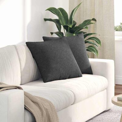 vidaXL Sofakissen 2 pcs Dunkelgrau 50 x 50 cm Cordstoff vidaXL Sofakissen 2 pcs Dunkelgrau 50 x 50 cm Cordstoff