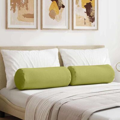 vidaXL Bolsterkissen 2 pcs Hellgrün Ø 25 x 70 cm Stoff vidaXL Bolsterkissen 2 pcs Hellgrün Ø 25 x 70 cm Stoff