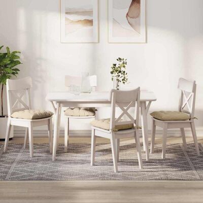 vidaXL Sitzkissen 4 pcs Creme 40 x 40 x 6 cm Mikrofaser vidaXL Sitzkissen 4 pcs Creme 40 x 40 x 6 cm Mikrofaser