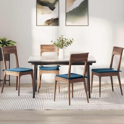 vidaXL Sitzkissen 4 pcs Blau 40 x 40 x 3 cm Samt vidaXL Sitzkissen 4 pcs Blau 40 x 40 x 3 cm Samt