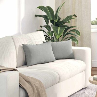 vidaXL Sofakissen 2 pcs Hellgrau 50 x 30 cm Stoff vidaXL Sofakissen 2 pcs Hellgrau 50 x 30 cm Stoff
