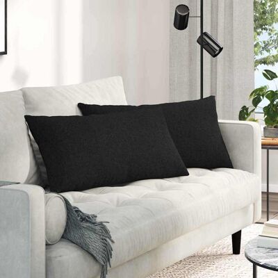 vidaXL Sofakissen 2 pcs Stoff Schwarz 80 x 40 cm vidaXL Sofakissen 2 pcs Stoff Schwarz 80 x 40 cm
