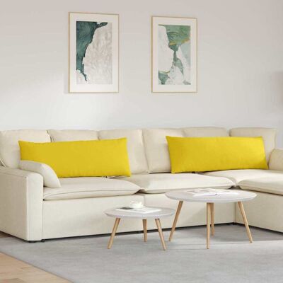 vidaXL Sofakissen 2 pcs Helles Gelb 120 x 40 cm Stoff vidaXL Sofakissen 2 pcs Helles Gelb 120 x 40 cm Stoff
