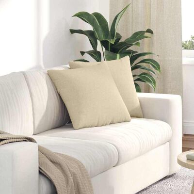 vidaXL Sofakissen 2 pcs Creme 45 x 45 cm Stoff vidaXL Sofakissen 2 pcs Creme 45 x 45 cm Stoff