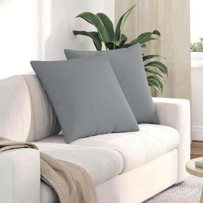 vidaXL Sofakissen 2 pcs Hellgrau 60 x 60 cm Stoff vidaXL Sofakissen 2 pcs Hellgrau 60 x 60 cm Stoff