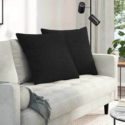 vidaXL Sofakissen 2 pcs Schwarz 60 x 60 cm Stoff vidaXL Sofakissen 2 pcs Schwarz 60 x 60 cm Stoff