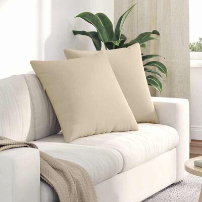 vidaXL Sofakissen 2 pcs Creme 60 x 60 cm Stoff vidaXL Sofakissen 2 pcs Creme 60 x 60 cm Stoff