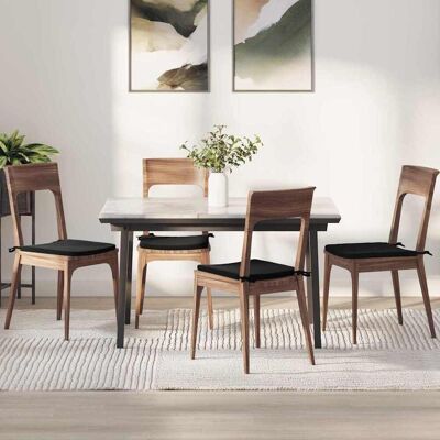 vidaXL Sitzkissen 4 pcs Schwarz 40 x 40 x 3 cm Samt vidaXL Sitzkissen 4 pcs Schwarz 40 x 40 x 3 cm Samt