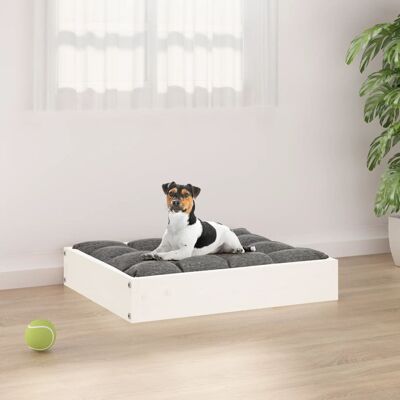 vidaXL Hundebett Weiß - 51,5x44x9 cm Massiv Kiefernholz vidaXL Hundebett Weiß - 51,5x44x9 cm Massiv Kiefernholz