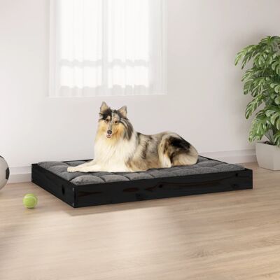 vidaXL Hundebett Schwarz 91,5x64x9 cm Massivholz Kiefer vidaXL Hundebett Schwarz 91,5x64x9 cm Massivholz Kiefer