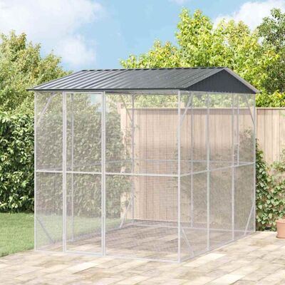 vidaXL Vogelkäfig Anthrazit 227 x 310 x 247 cm Verzinkter Stahl vidaXL Vogelkäfig Anthrazit 227 x 310 x 247 cm Verzinkter Stahl