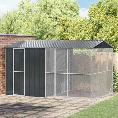 vidaXL Vogelkäfig Anthrazit 430 x 310 x 247 cm Verzinkter Stahl vidaXL Vogelkäfig Anthrazit 430 x 310 x 247 cm Verzinkter Stahl