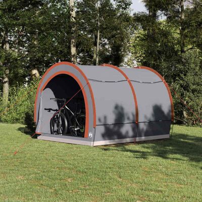 vidaXL Fahrradgarage mit Dach Grau und Orange 256 x 222 x 182 cm Taft vidaXL Fahrradgarage mit Dach Grau und Orange 256 x 222 x 182 cm Taft