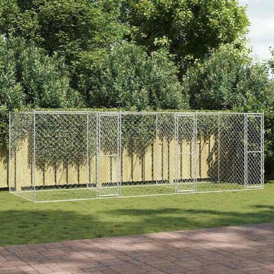 vidaXL Hundekäfig Silber 600 x 200 x 200 cm Verzinkter Stahl vidaXL Hundekäfig Silber 600 x 200 x 200 cm Verzinkter Stahl