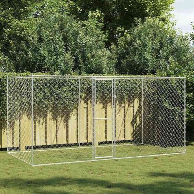 vidaXL Hundekäfig Silber 400 x 200 x 200 cm Verzinkter Stahl vidaXL Hundekäfig Silber 400 x 200 x 200 cm Verzinkter Stahl