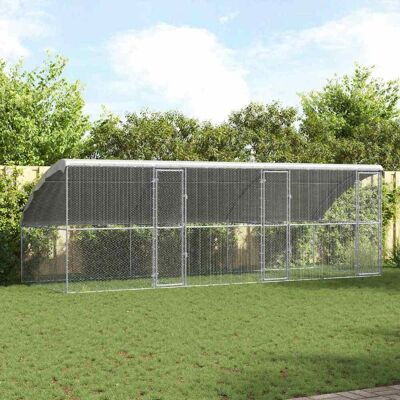 vidaXL Hühnerkäfig 3 pcs Silber 600 x 200 x 200 cm Verzinkter Stahl vidaXL Hühnerkäfig 3 pcs Silber 600 x 200 x 200 cm Verzinkter Stahl