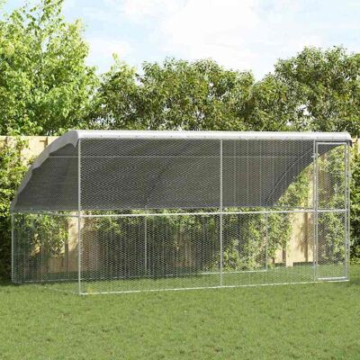 vidaXL Hühnerkäfig 2 pcs Silber 400 x 200 x 200 cm Verzinkter Stahl vidaXL Hühnerkäfig 2 pcs Silber 400 x 200 x 200 cm Verzinkter Stahl
