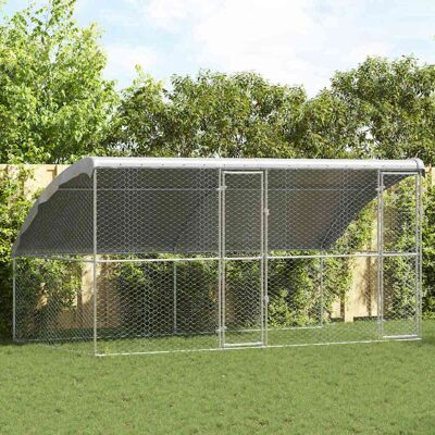vidaXL Hundekäfig 2 Stk. Silber 4 x 2 x 2 m Verzinkter Stahl vidaXL Hundekäfig 2 Stk. Silber 4 x 2 x 2 m Verzinkter Stahl