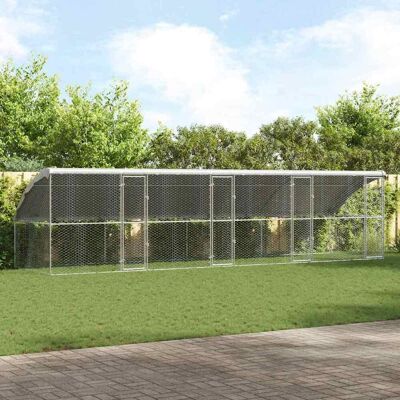 vidaXL Hundekäfig 4 pcs Silber 8 x 2 x 2 m Verzinkter Stahl vidaXL Hundekäfig 4 pcs Silber 8 x 2 x 2 m Verzinkter Stahl