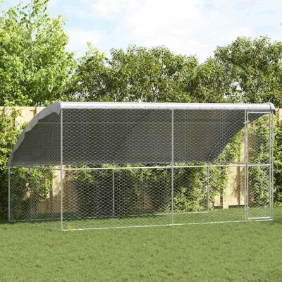 vidaXL Hundekäfig 2 Stk. Silber 4 x 2 x 2 m Verzinkter Stahl vidaXL Hundekäfig 2 Stk. Silber 4 x 2 x 2 m Verzinkter Stahl