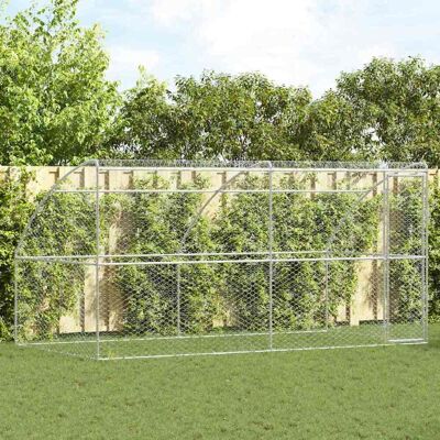 vidaXL Hundekäfig 2 Stk. Silber 4 x 2 x 2 m Verzinkter Stahl vidaXL Hundekäfig 2 Stk. Silber 4 x 2 x 2 m Verzinkter Stahl