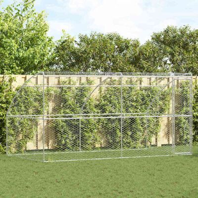 vidaXL Hundekäfig 2 Stk. Silber 4 x 2 x 2 m Verzinkter Stahl vidaXL Hundekäfig 2 Stk. Silber 4 x 2 x 2 m Verzinkter Stahl