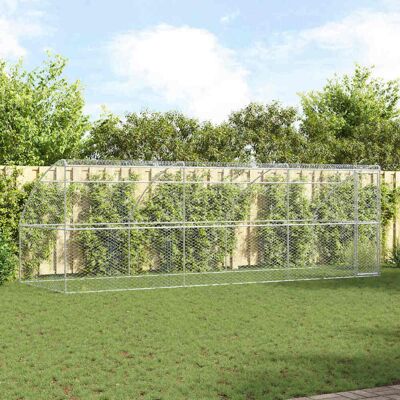 vidaXL Hundekäfig 3 Stk. Silber 6 x 2 x 2 m Verzinkter Stahl vidaXL Hundekäfig 3 Stk. Silber 6 x 2 x 2 m Verzinkter Stahl