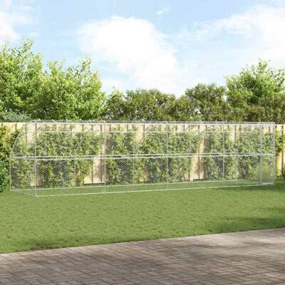vidaXL Hundekäfig 4 pcs Silber 8 x 2 x 2 m Verzinkter Stahl vidaXL Hundekäfig 4 pcs Silber 8 x 2 x 2 m Verzinkter Stahl