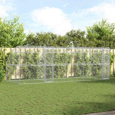 vidaXL Hundekäfig 3 Stk. Silber 6 x 2 x 2 m Verzinkter Stahl vidaXL Hundekäfig 3 Stk. Silber 6 x 2 x 2 m Verzinkter Stahl